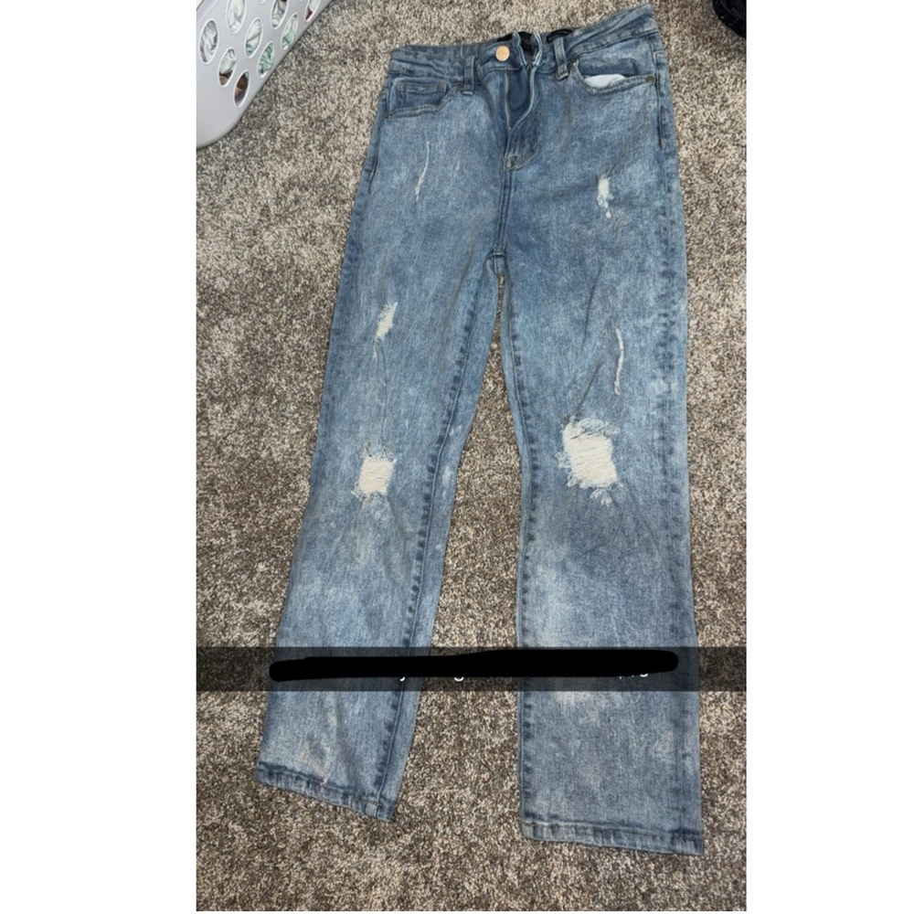 Women's Blue Distressed Jeans